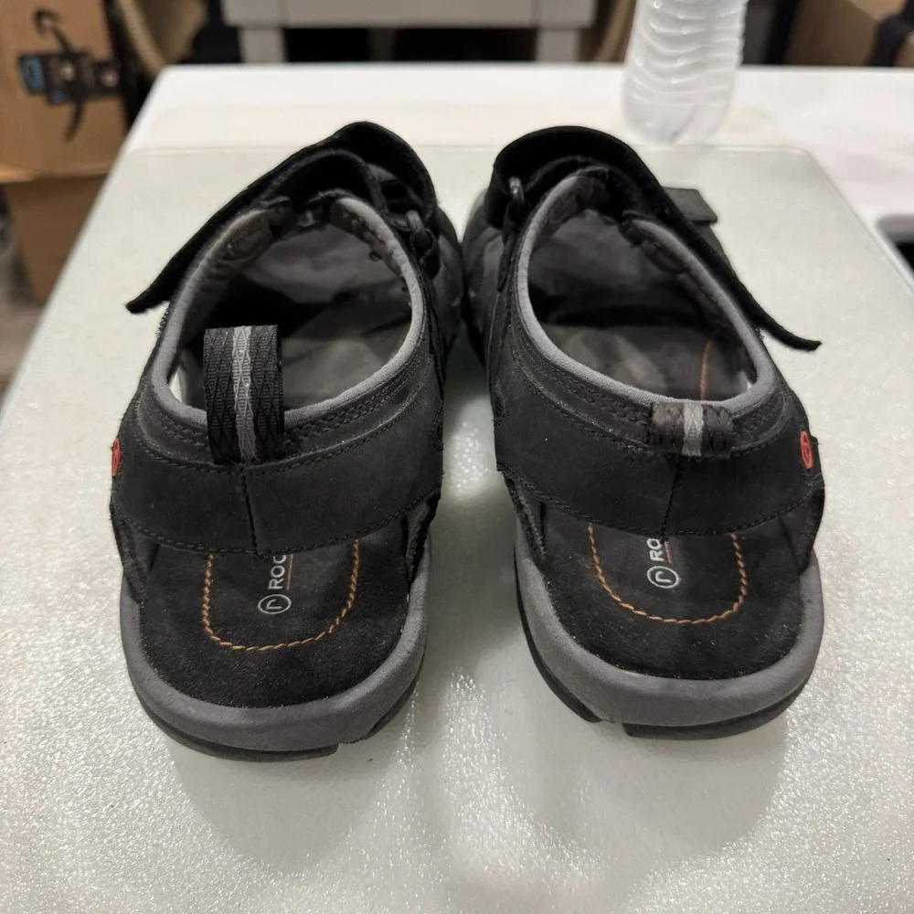 Rockport Sandals 10.5 Black Leather Sport Sandals Shoes K50883 - Picture 5 of 8